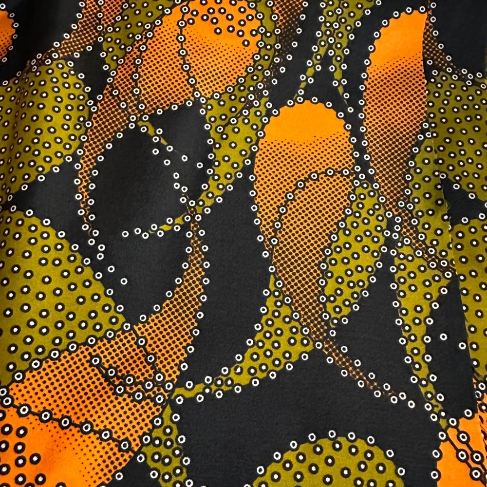 Africlife Super Wax African Ankara Print Fabric 6 Yards Orange Green Black